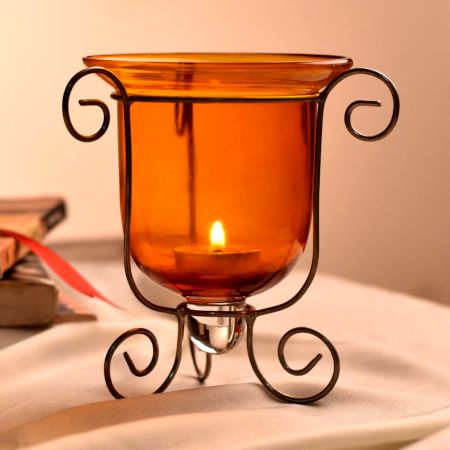 Decorative Tea Light Candle Holder Made of Premium Glass